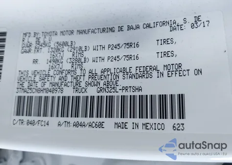 2017 Toyota Tacoma Double Cab from USA, damaged, VIN 3TMAZ5CN8HM040978